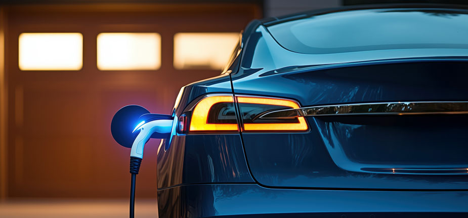 Electric vehicle charging at home at night